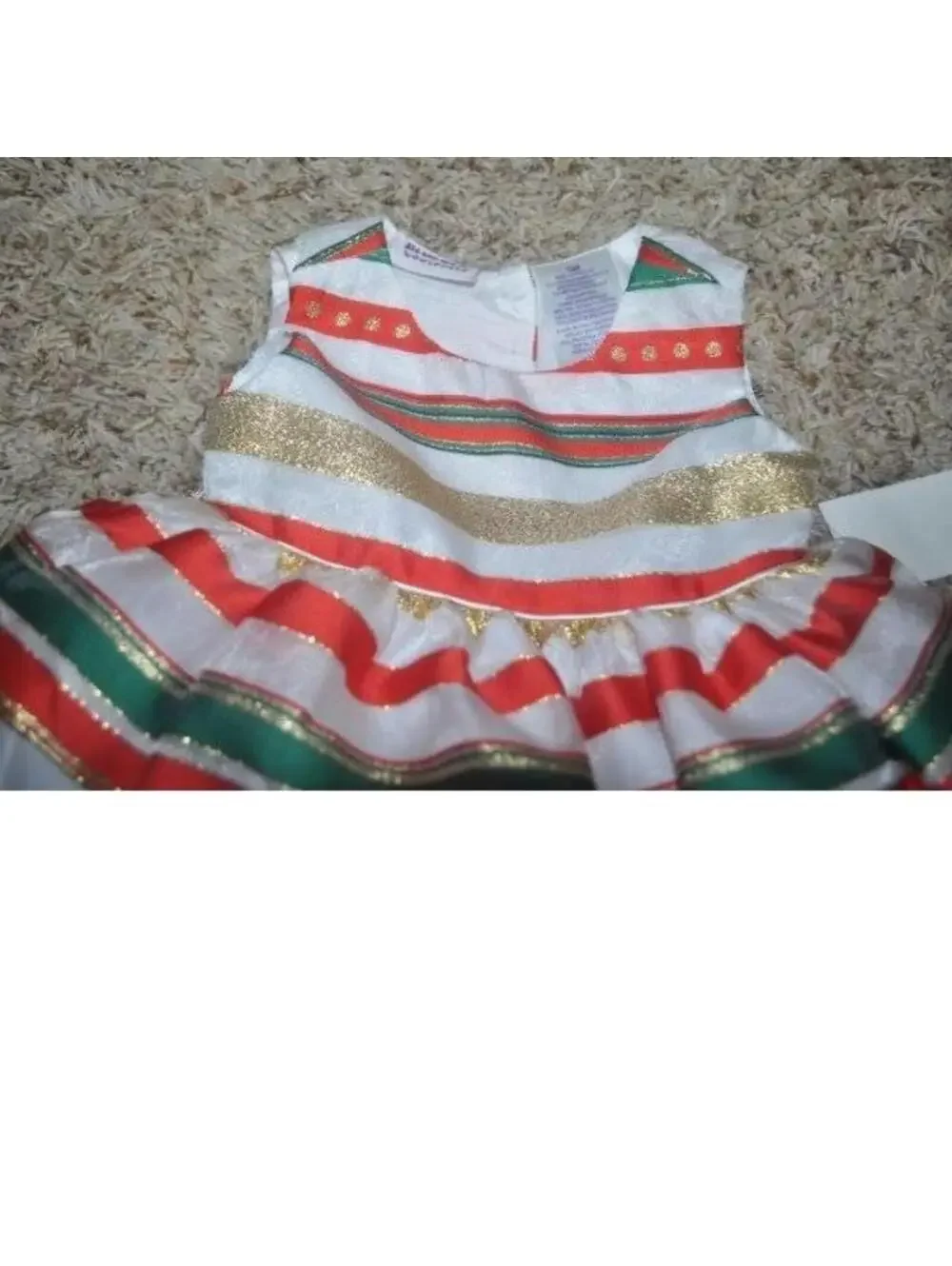 Girls Christmas Dress & Bolero 12 months Multi Striped Taffeta Blueberi Blvd